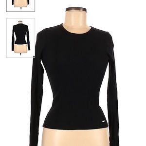 Hollister Long Sleeved Black Ribbed Tee